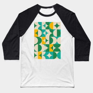 Green Geometric Blocks Composition Baseball T-Shirt